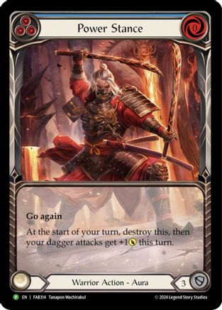 Power Stance (Blue) (Extended Art) - FAB314 (FAB314) - Flesh and Blood: Promo Cards Rainbow Foil