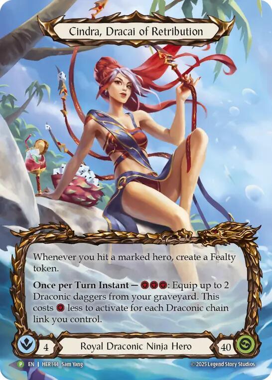 Cindra, Dracai of Retribution Rainbow Foil Promo Beach