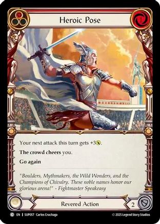 Heroic Pose (Red) (SUP057) - Super Slam Rainbow Foil