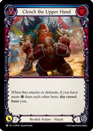 Clench the Upper Hand (Blue) (SUP103) - Super Slam Rainbow Foil