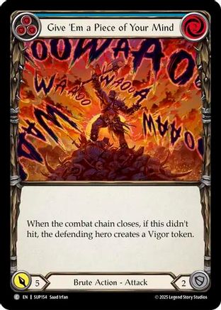 Give 'Em a Piece of Your Mind (Blue) (SUP154) Rainbow Foil