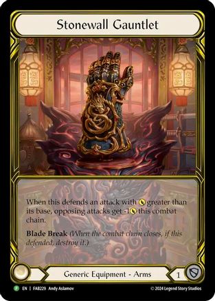 Stonewall Gauntlet (Golden) - FAB229 (FAB229) - Flesh and Blood: Promo Cards Cold Foil
