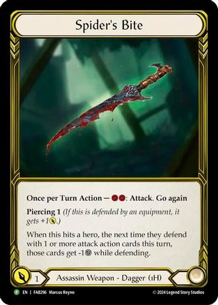 Spider's Bite (Left) (Golden) - FAB296 (FAB296) - Flesh and Blood: Promo Cards Cold Foil