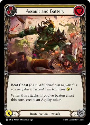 Assault and Battery (Yellow) (ARR016) - Armory Deck: Rhinar