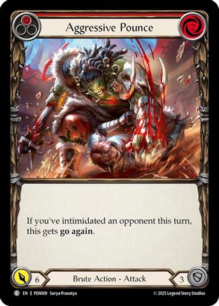 Aggressive Pounce (Red) (PEN009) - Compendium of Rathe Rainbow Foil