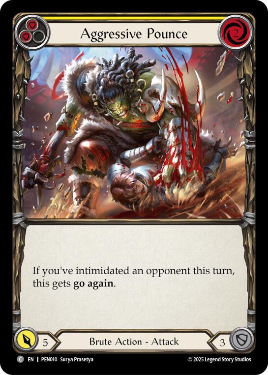 Aggressive Pounce (Yellow) Rainbow Foil