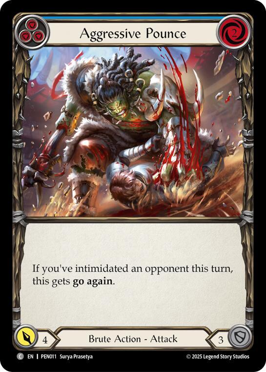 Aggressive Pounce (Blue) Rainbow Foil