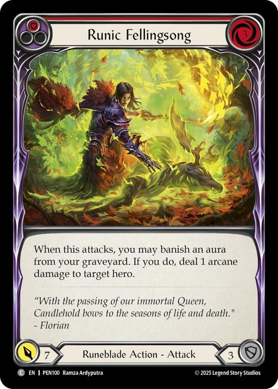 Runic Fellingsong (Red) Rainbow Foil