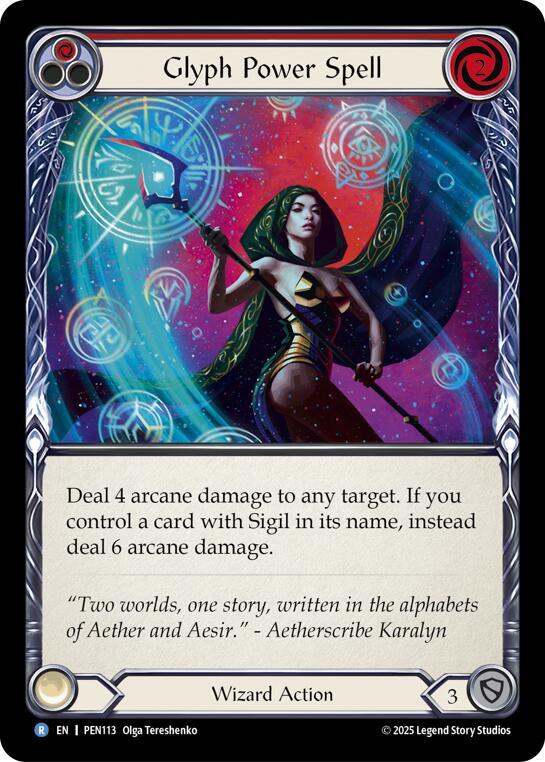 Glyph Power Spell (Red) Rainbow Foil