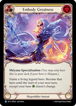 Embody Greatness (Yellow) (PEN121) - Compendium of Rathe Rainbow Foil