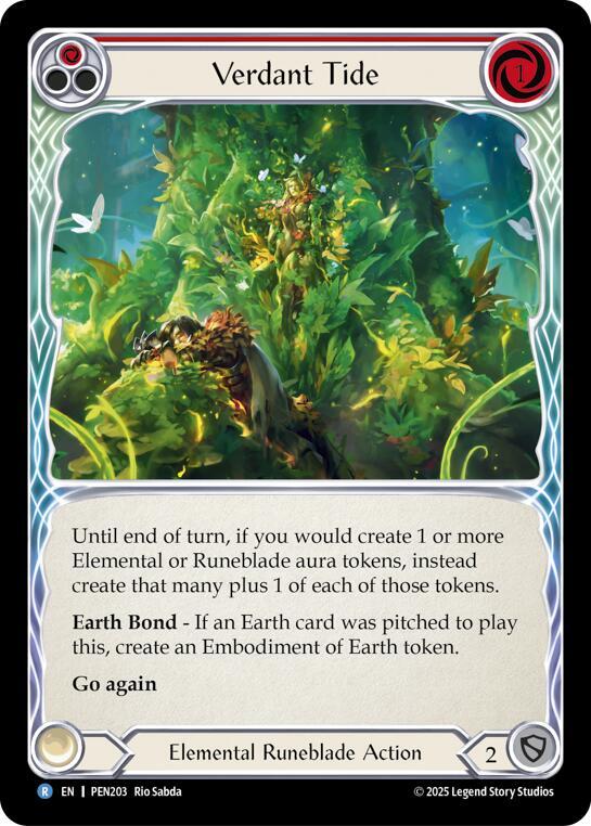Verdant Tide (Red) Rainbow Foil