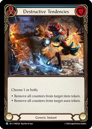Destructive Tendencies (Blue) (PEN328) - Compendium of Rathe Rainbow Foil