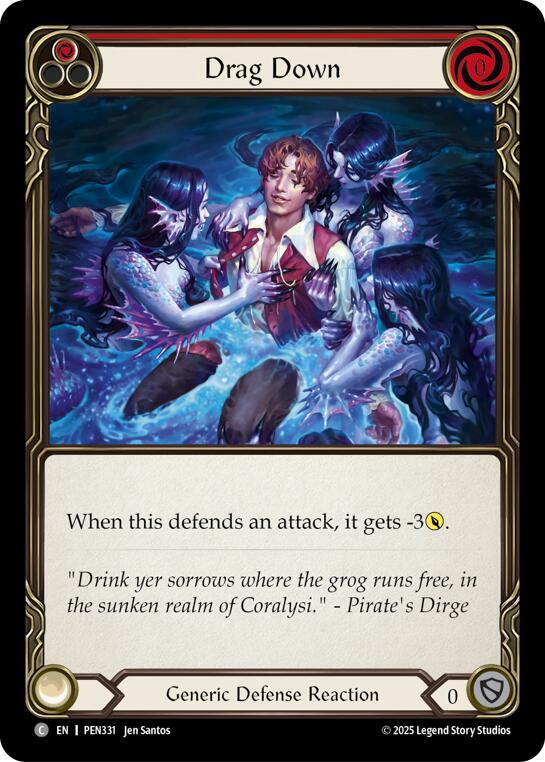 Drag Down (Red) Rainbow Foil