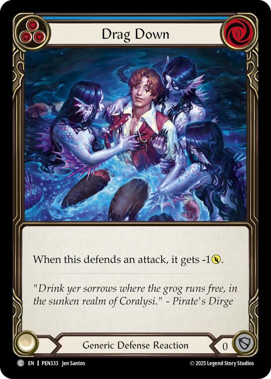 Drag Down (Blue) Rainbow Foil