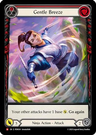 Gentle Breeze (Red) (Extended Art) (PEN034) - Compendium of Rathe Rainbow Foil