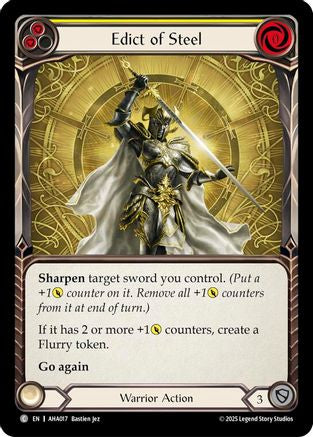 Edict Of Steel (Yellow) (AHA017) - Armory Deck Origins: Hala