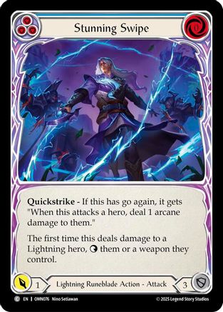 Stunning Swipe (Blue) (OMN076) - Omens of the Third Age Rainbow Foil