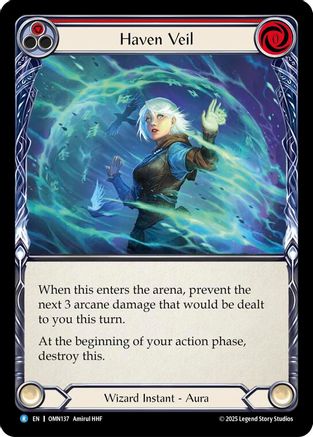 Haven Veil (Red) (OMN137) - Omens of the Third Age Rainbow Foil