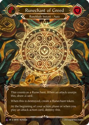 Runechant of Greed (Yellow)(Marvel) (IAR145-MV) - Omens of the Third Age Cold Foil