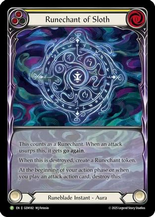 Runechant of Sloth (Yellow) (GEM182) - Gem Pack 5 Rainbow Foil
