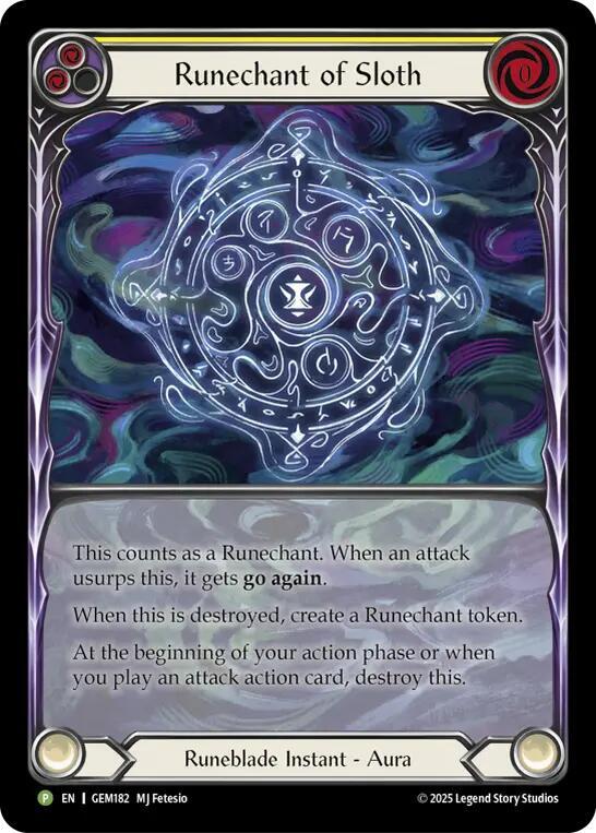 Runechant of Sloth (Yellow) Rainbow Foil Promo