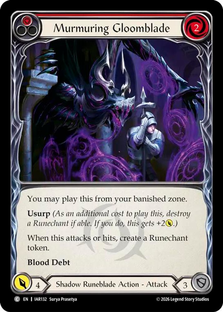 Murmuring Gloomblade (Red) (IAR132) Rainbow Foil