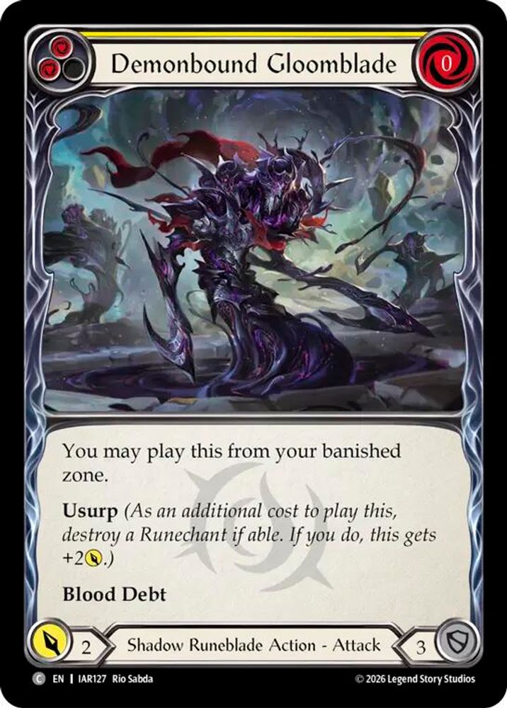 Demonbound Gloomblade (Yellow) (IAR127) Rainbow Foil