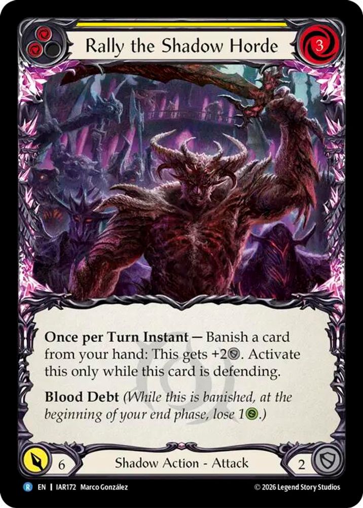 Rally the Shadow Horde (Yellow) (IAR172) Rainbow Foil