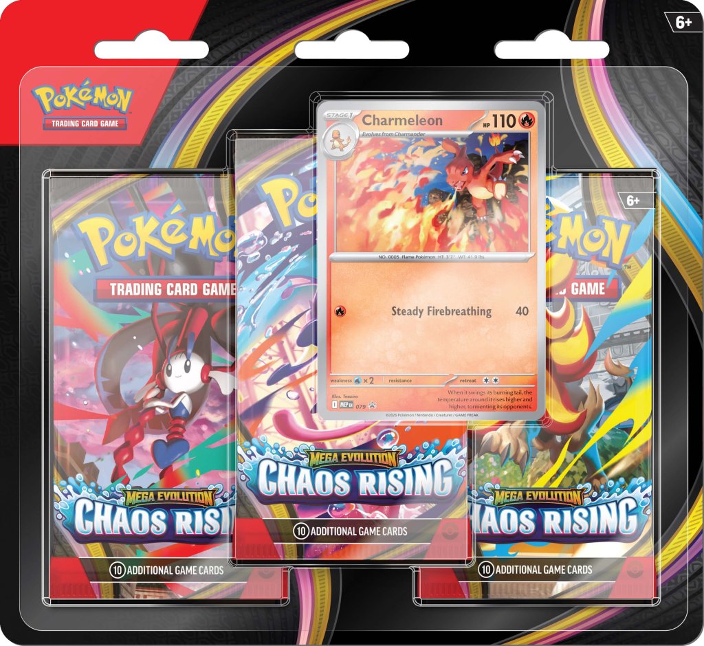 Pokemon TCG Mega Evolutions 4 Chaos Rising Three Booster Blister