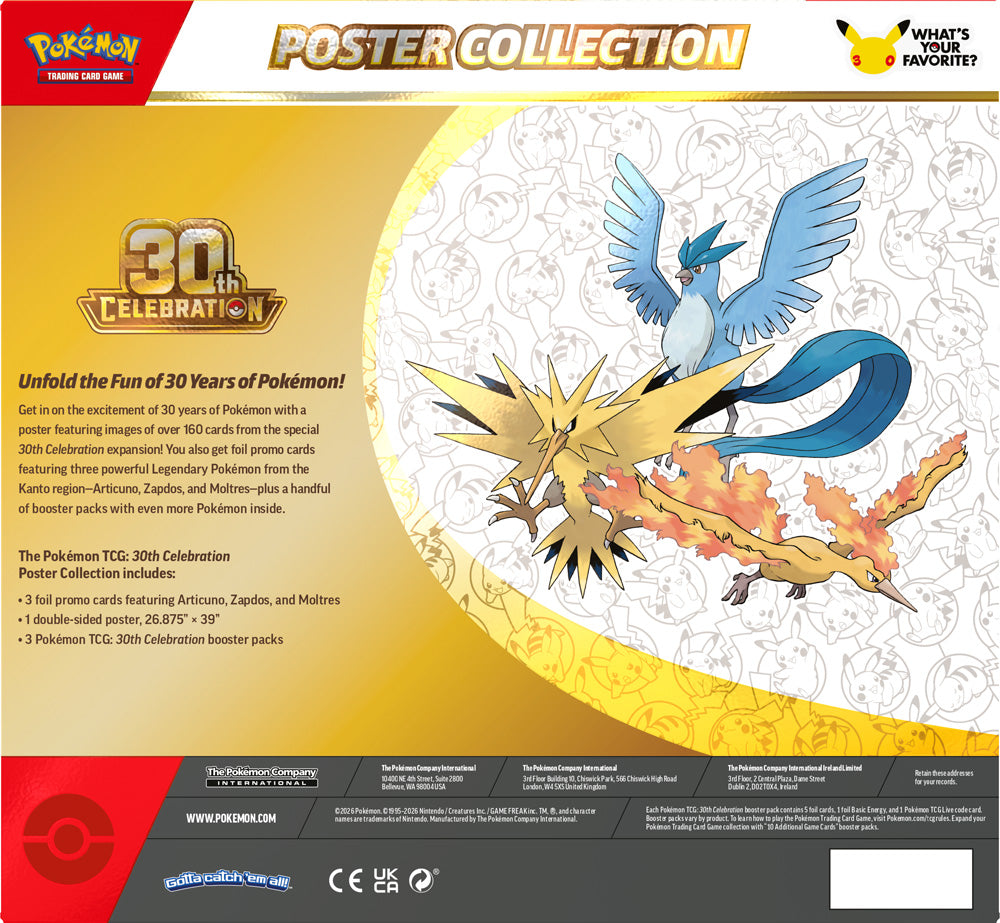 Pokémon TCG: 30th Celebration Poster Collection (PREORDER)