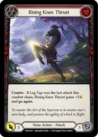 Rising Knee Thrust (Red) (WTR104) - Welcome to Rathe 1st Edition Rainbow Foil