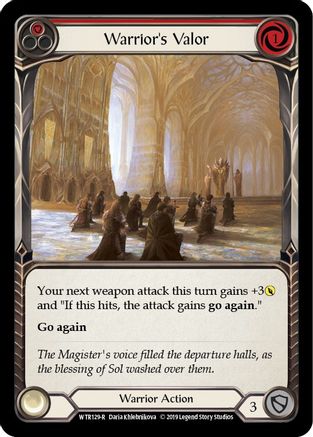Warrior's Valor (Red) (WTR129) - Welcome to Rathe Unlimited Edition Rainbow Foil