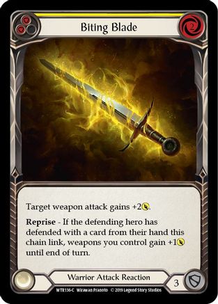 Biting Blade (Yellow) (WTR136) - Welcome to Rathe 1st Edition
