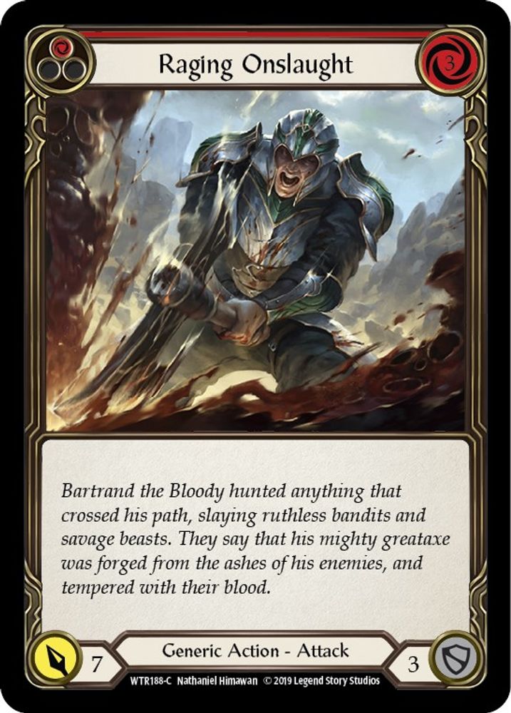 Raging Onslaught (Red) (WTR188)  1st Edition
