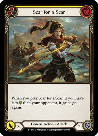 Scar for a Scar (Yellow) (WTR192) - Welcome to Rathe 1st Edition Rainbow Foil