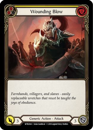 Wounding Blow (Yellow) (WTR204) - Welcome to Rathe Unlimited Edition Rainbow Foil