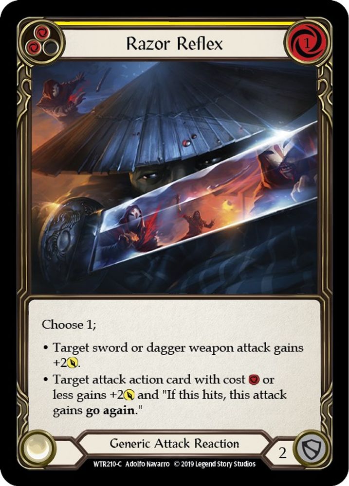 Razor Reflex (Yellow) (WTR210)  1st Edition Rainbow Foil