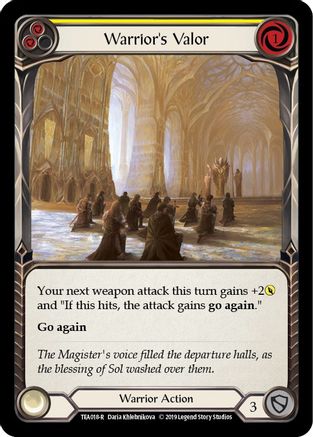 Warrior's Valor (Yellow) (TEA018) - Hero Deck: Dorinthea 1st Edition