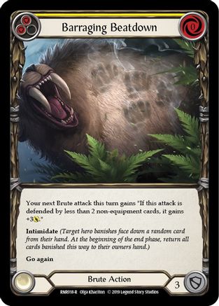Barraging Beatdown (Yellow) (RNR018) - Hero Deck: Rhinar 1st Edition