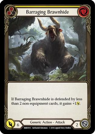 Barraging Brawnhide (Yellow) (RNR019) - Hero Deck: Rhinar