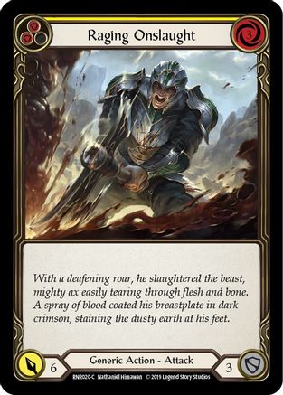 Raging Onslaught (Yellow) (RNR020) - Hero Deck: Rhinar 1st Edition