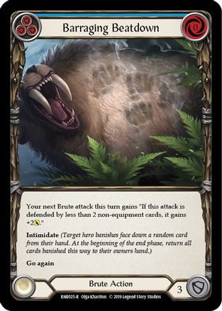 Barraging Beatdown (Blue) (RNR025) - Hero Deck: Rhinar 1st Edition