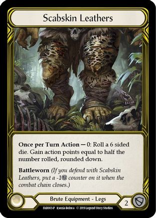 Scabskin Leathers (Golden) - FAB003 (FAB003) - Flesh and Blood: Promo Cards 1st Edition Cold Foil