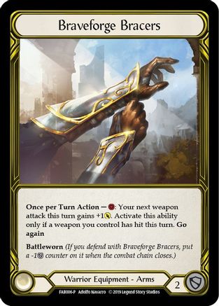 Braveforge Bracers (Golden) - FAB006 (FAB006) - Flesh and Blood: Promo Cards 1st Edition Cold Foil