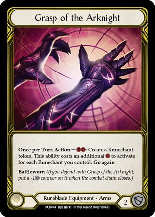 Grasp of the Arknight (Golden) - FAB010 (FAB010) - Flesh and Blood: Promo Cards 1st Edition Cold Foil