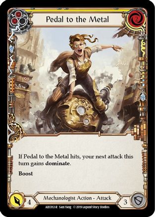 Pedal to the Metal (Yellow) (ARC012) - Arcane Rising 1st Edition Rainbow Foil