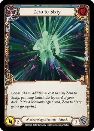 Zero to Sixty (Blue) (ARC028) - Arcane Rising 1st Edition