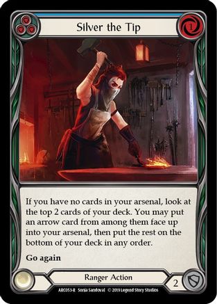 Silver the Tip (Blue) (ARC053) - Arcane Rising 1st Edition Rainbow Foil