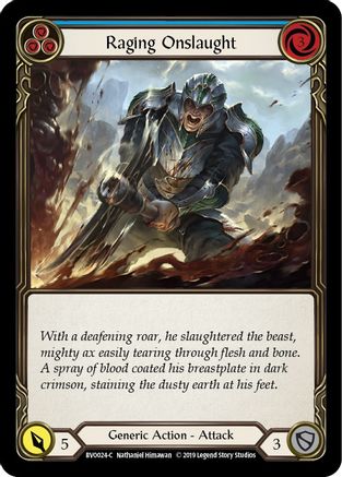 Raging Onslaught (Blue) (BVO024) - Hero Deck: Bravo 1st Edition