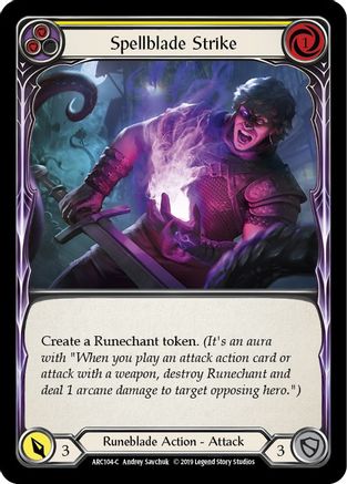 Spellblade Strike (Yellow) (ARC104) - Arcane Rising 1st Edition Rainbow Foil